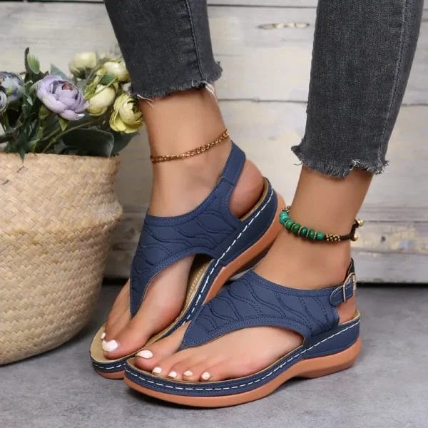 Leather Orthopedic Arch Support Sandals Diabetic Walking Sandals