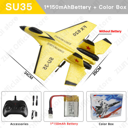 RC Plane SU35 2.4G With LED Lights Aircraft Remote Control Flying Model Glider Airplane SU57