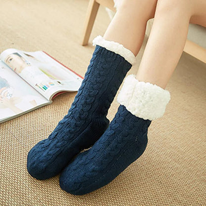 Lined Slipper Non-slip Winter Socks