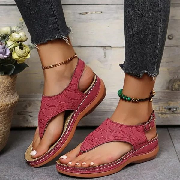 Leather Orthopedic Arch Support Sandals Diabetic Walking Sandals