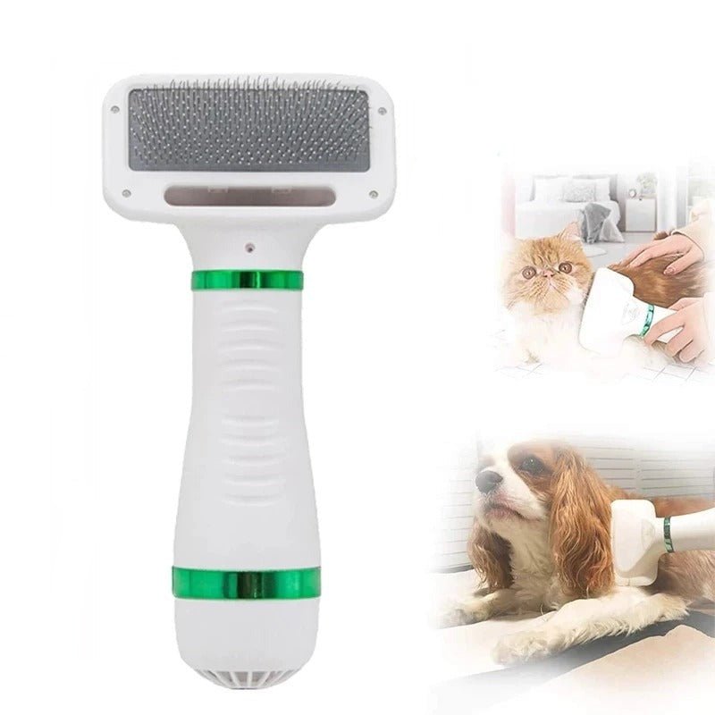 2 in 1 Portable Pet Hair Dryer - Pet Grooming Cat Hair Comb Dog Fur Blower Adjustable Temperature Pet Brush