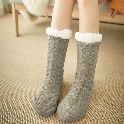 Lined Slipper Non-slip Winter Socks