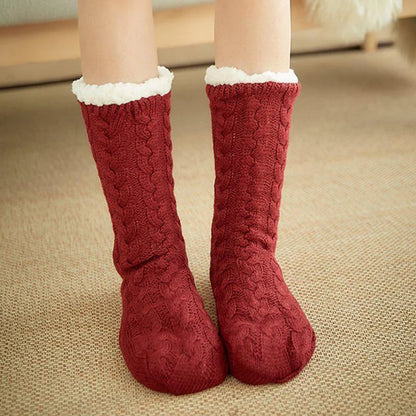 Lined Slipper Non-slip Winter Socks