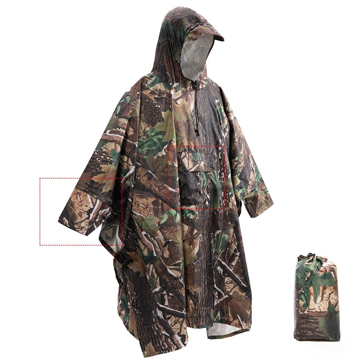 3 In 1 Outdoor Military Waterproof Rain Coat - Lightweight Reusable Camping Hiking Raincoat Poncho for Men and Women