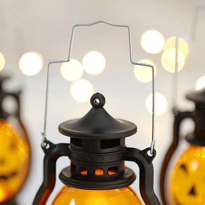 3-Packs Halloween LED Lantern Lights Decoration - Pumpkin Skull LED Pony Lantern Halloween Decoration