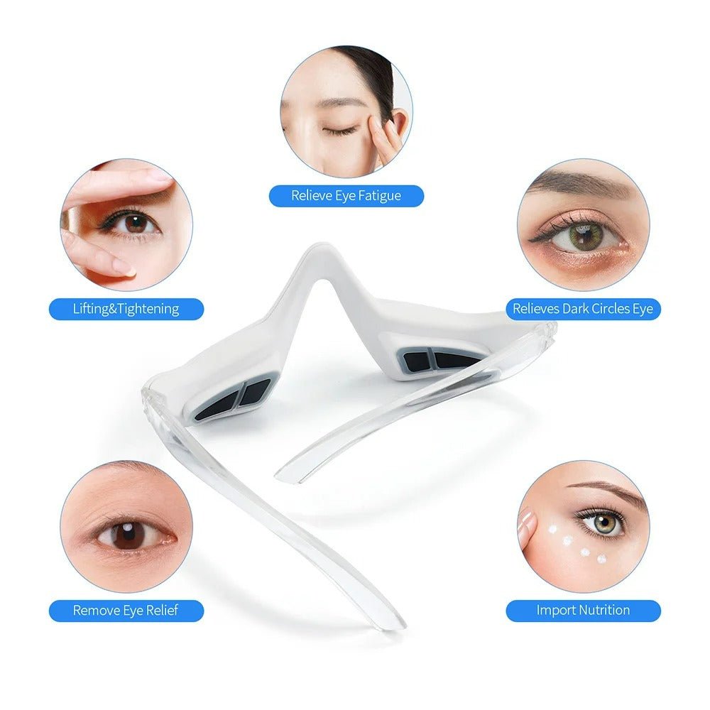 3D Micro-Current Pulse Eye Massager with Red Light - Relieves Dark Circles, Removes Wrinkles, Anti-Ageing