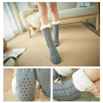 Lined Slipper Non-slip Winter Socks