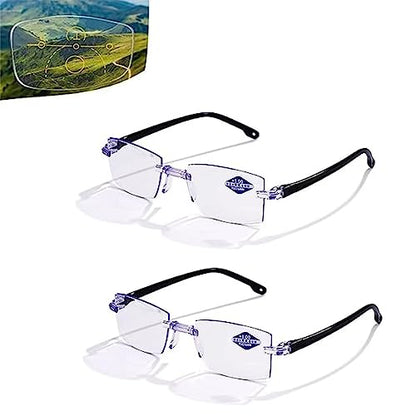 FoldFlat Sapphire High Hardness Anti-blue Progressive Far And Near Dual-Use Reading Glasses