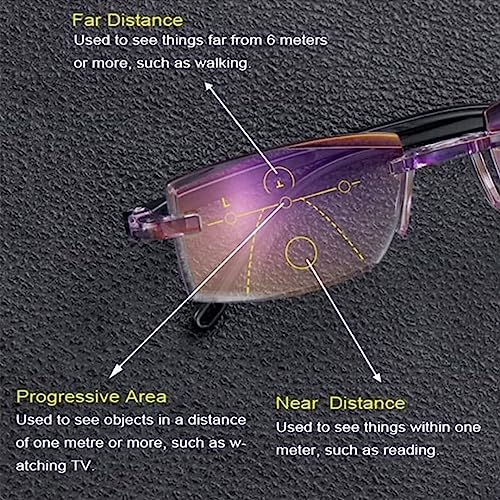 FoldFlat Sapphire High Hardness Anti-blue Progressive Far And Near Dual-Use Reading Glasses