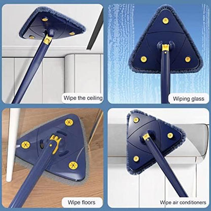 360° Rotatable Adjustable Cleaning Mop, Improved New Triangle Cleaning Mop with Automatic Water Squeezing Function