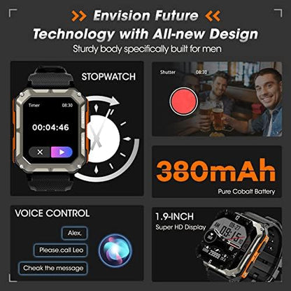 PUREROYI Military Smart Watch for Men