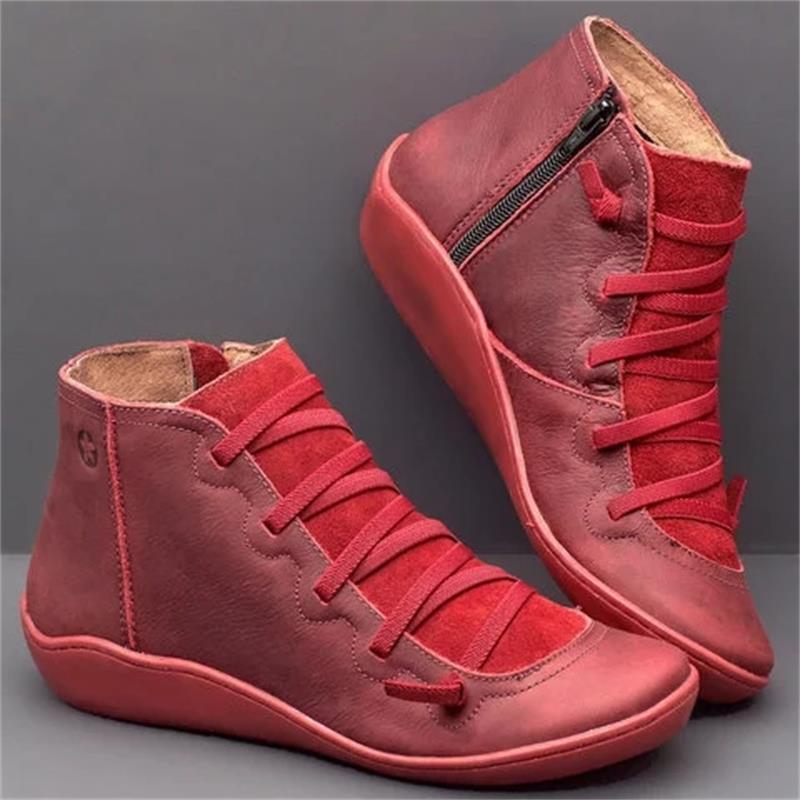 Libiyi Vintage Strappy Ankle Boots For Women