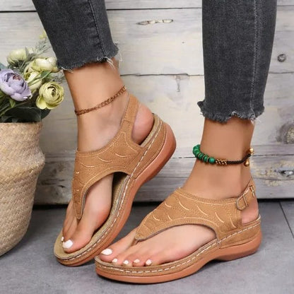 Leather Orthopedic Arch Support Sandals Diabetic Walking Sandals