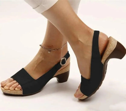 Comfortable Elegant Low Chunky Heel Shoes