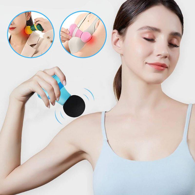 Compact Muscle Massager - Home Vibrating Shock Massager for Back Pain, Shoulder, Neck, Body