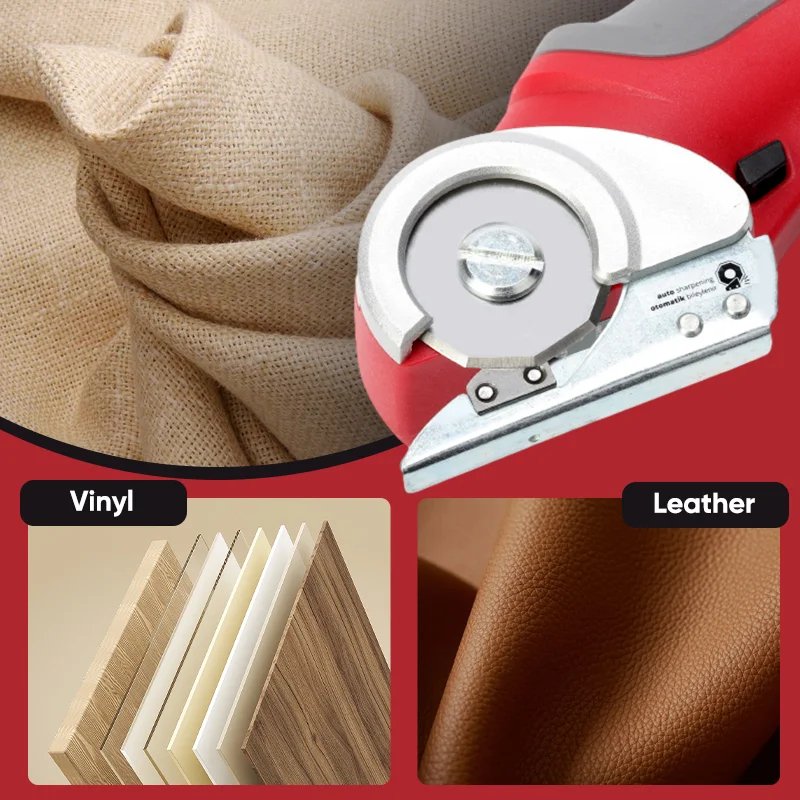 Cordless Versatile Cutter - Rotary Cutter with Self-sharpening Blade for Fabric Cloth Carpet Leather Felt