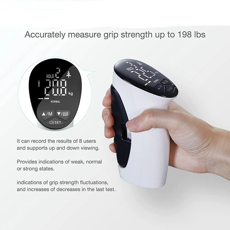 Digital Hand Strength Grip - Hand Grip Exerciser with Auto-Capturing Digital Hand Dynamometer