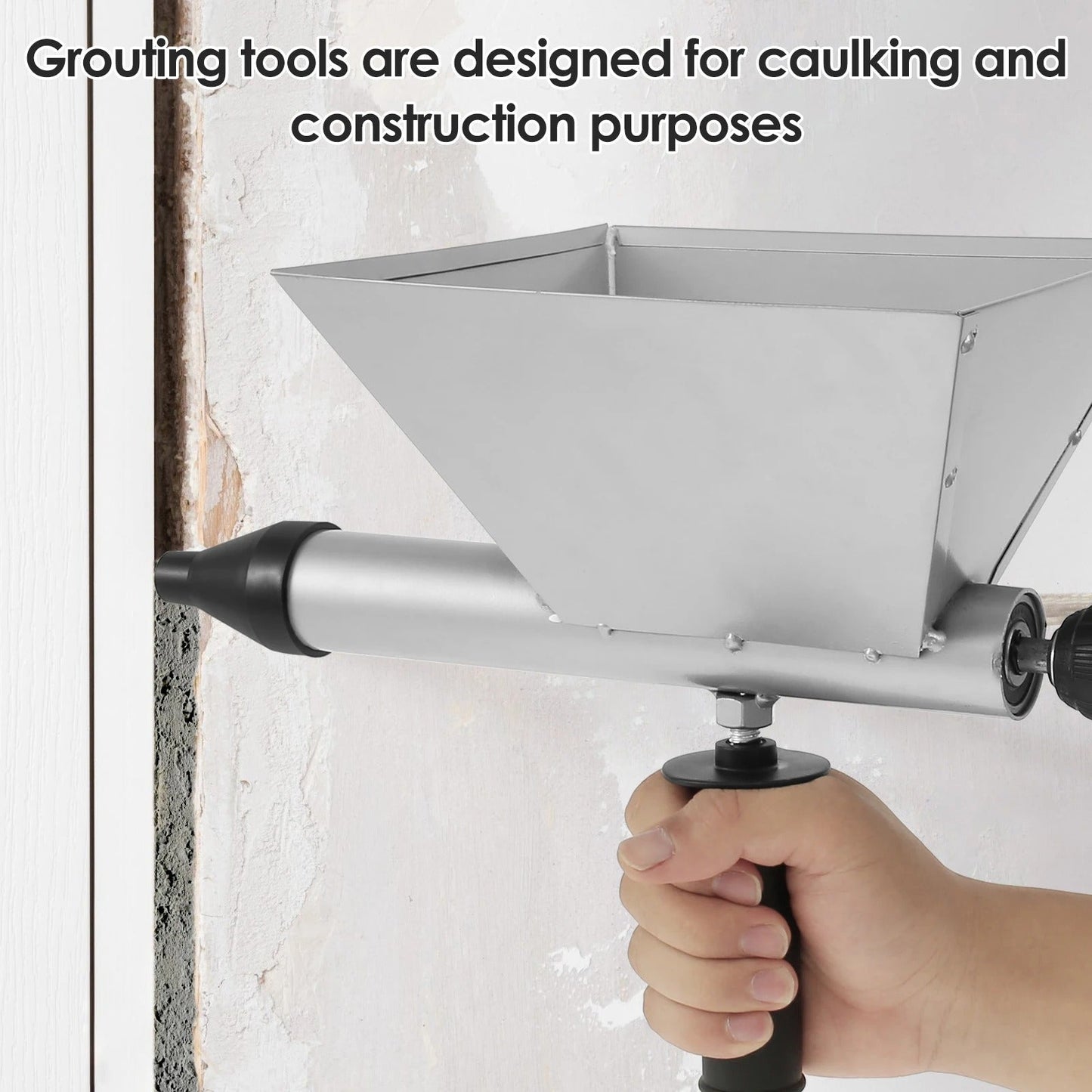 Electric Mortar Grout Gun - Caulking Machine with 4 Nozzles