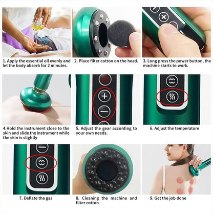 Electric Vacuum Cupping Massager  - Suction Detox Massage Machine Tool for Relieving Full Body Pain