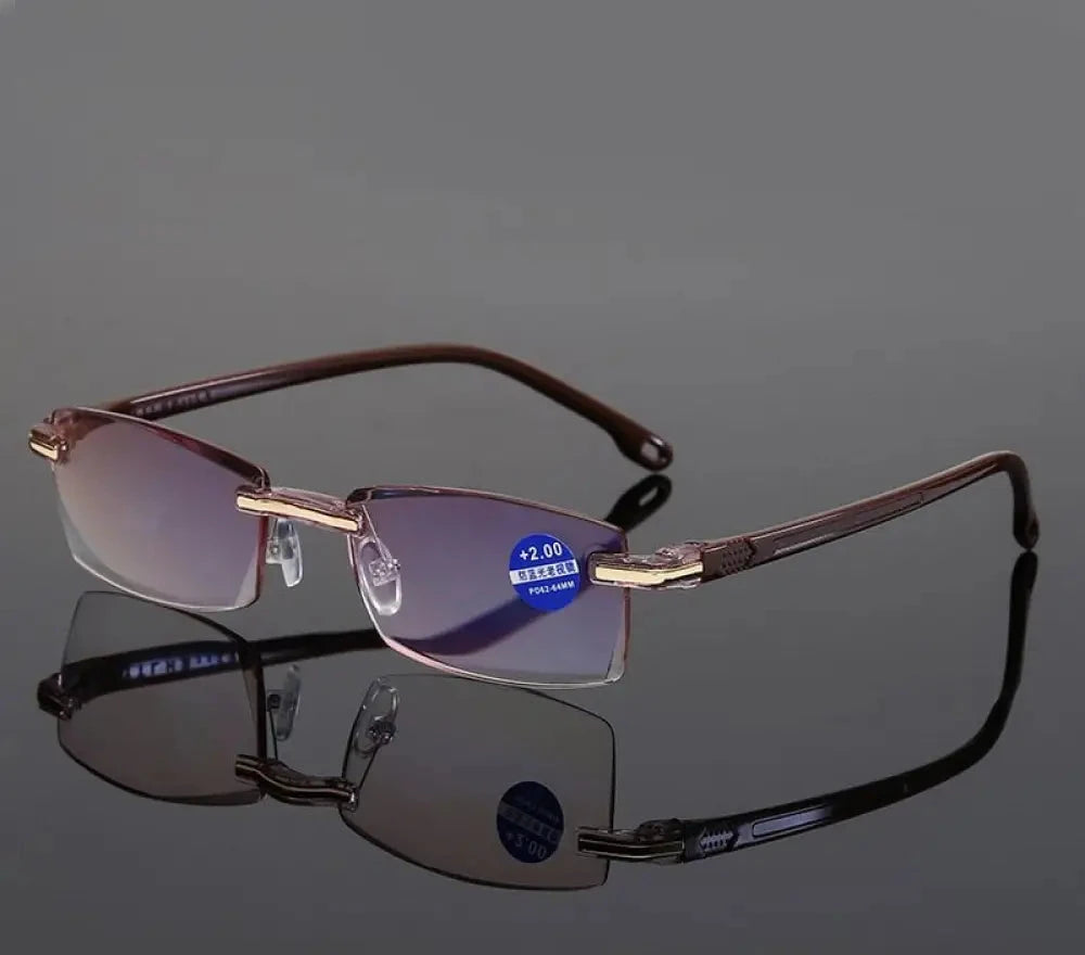 FoldFlat Sapphire High Hardness Anti-blue Progressive Far And Near Dual-Use Reading Glasses