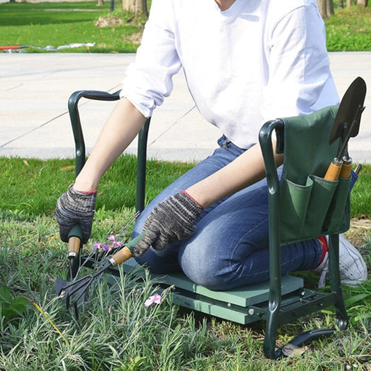 Folding Ergonomic Kneeler- Practical Garden Tools for Kneeling and Sitting Sturdy and Lightweight