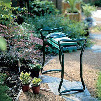 Folding Ergonomic Kneeler- Practical Garden Tools for Kneeling and Sitting Sturdy and Lightweight