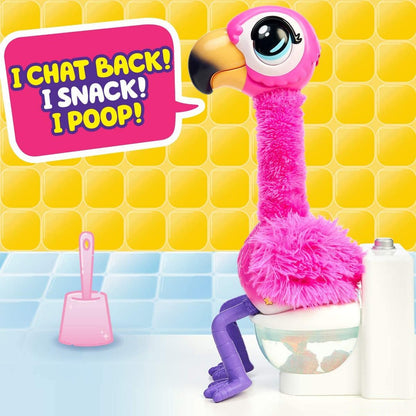 Gotta Go Flamingo Magic Feed Toy - He Repeats What You say Also! You Won't be able to Stop Laughing & Singing Along