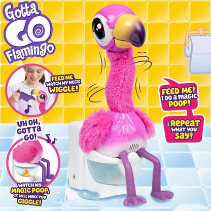 Gotta Go Flamingo Magic Feed Toy - He Repeats What You say Also! You Won't be able to Stop Laughing & Singing Along