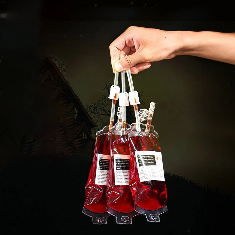 Halloween Blood Bags for Drinks - 400ml Cosplay Party Blood Bag