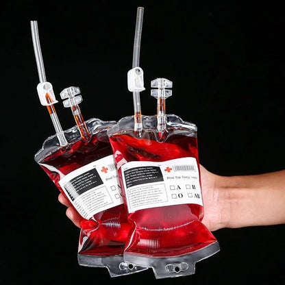 Halloween Blood Bags for Drinks - 400ml Cosplay Party Blood Bag