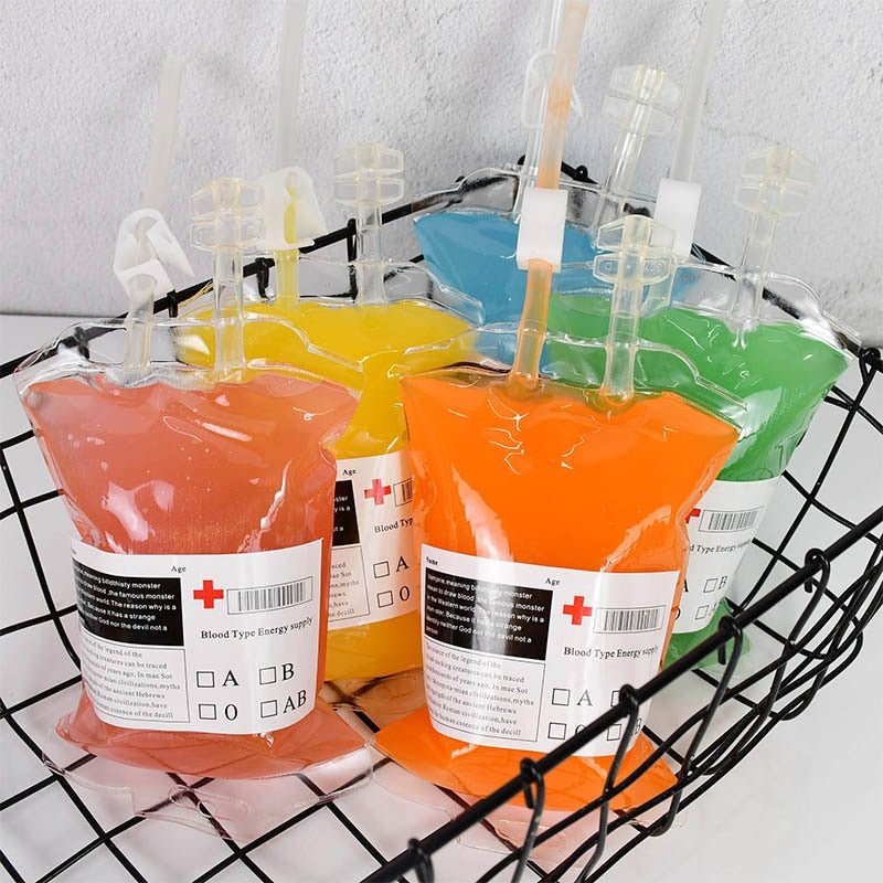 Halloween Blood Bags for Drinks - 400ml Cosplay Party Blood Bag