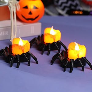 Halloween Festival Atmosphere Creative Halloween Spider Candlestick Ornaments - Candle Light Eye-catching Halloween Light Props