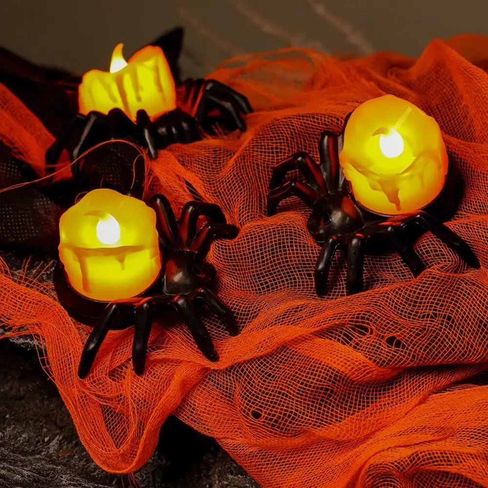 Halloween Festival Atmosphere Creative Halloween Spider Candlestick Ornaments - Candle Light Eye-catching Halloween Light Props