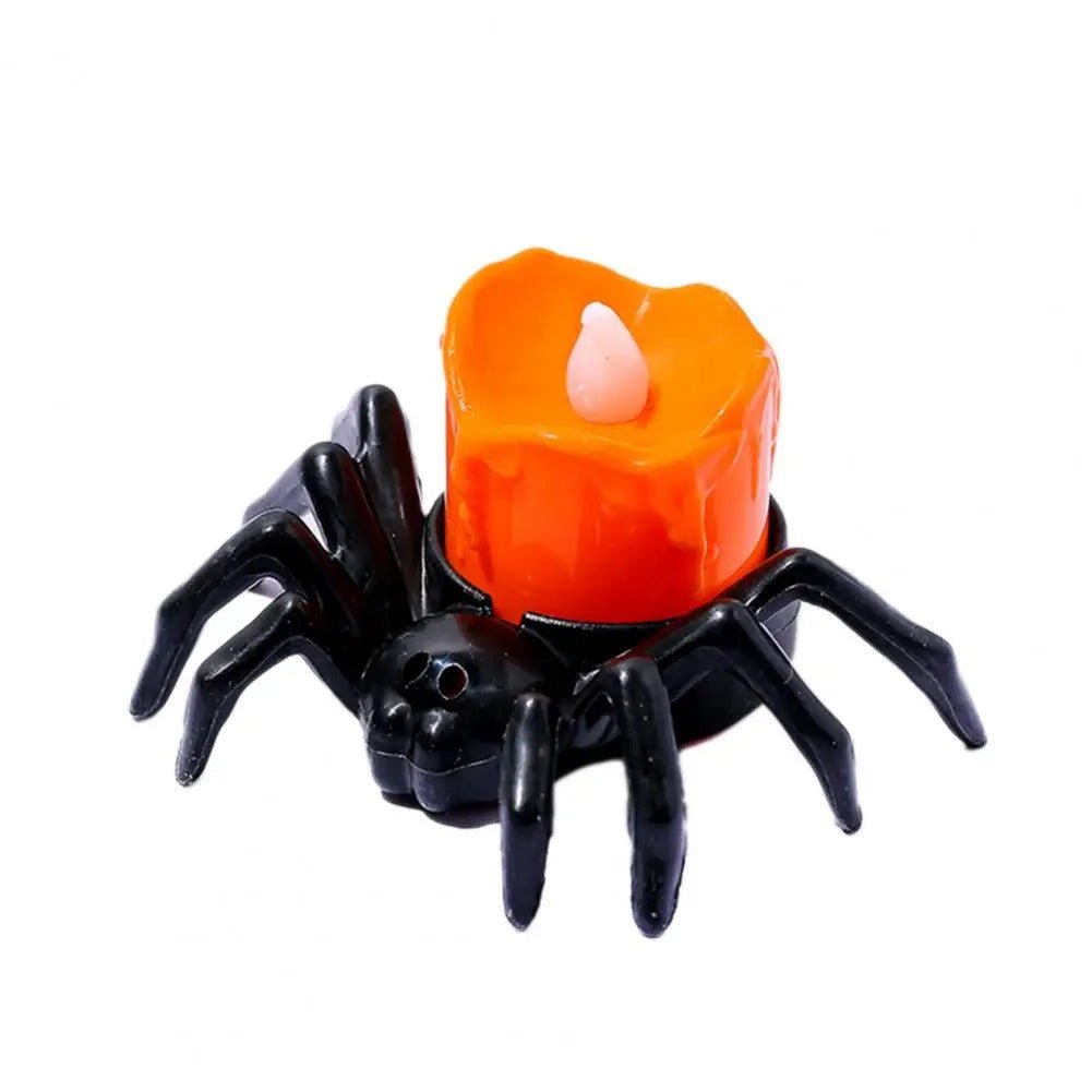 Halloween Festival Atmosphere Creative Halloween Spider Candlestick Ornaments - Candle Light Eye-catching Halloween Light Props