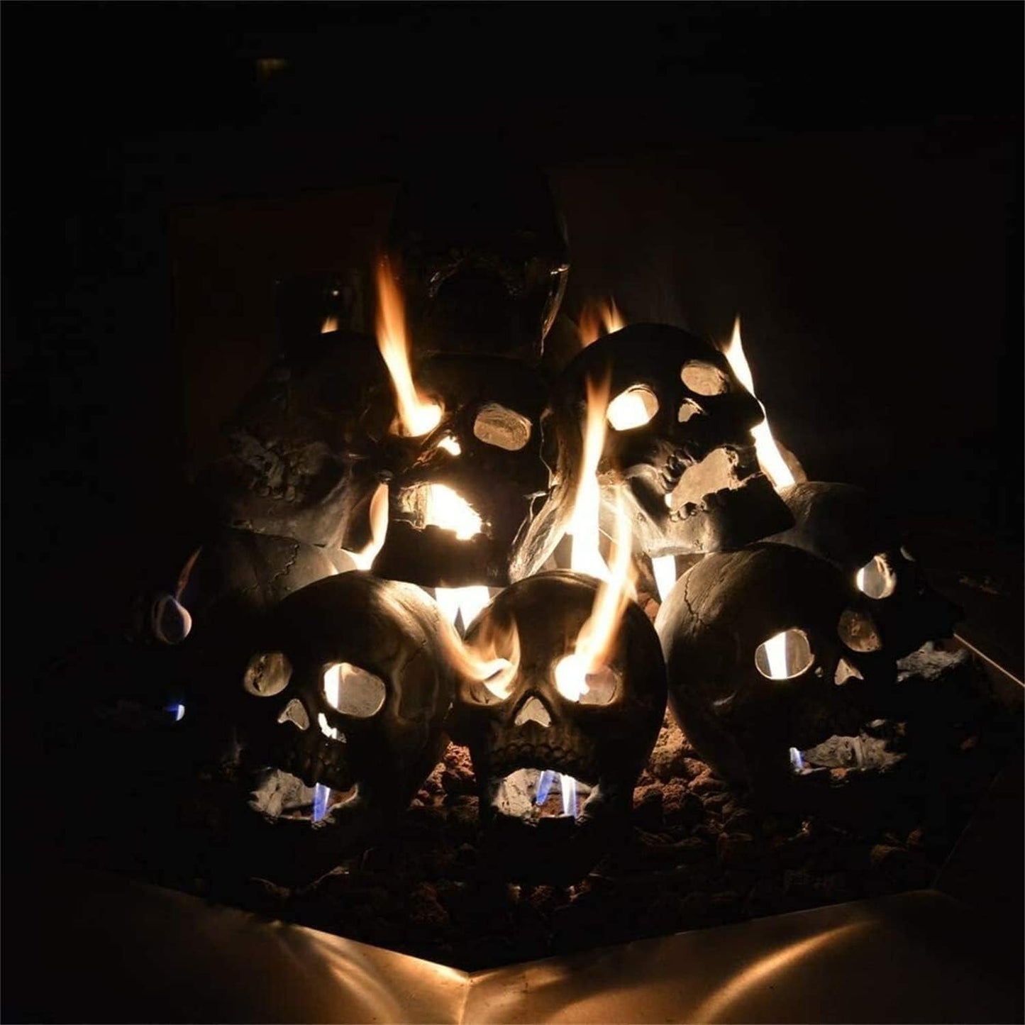 Halloween Fire Pit Skulls - Reusable Ceramic Skull Bonfire