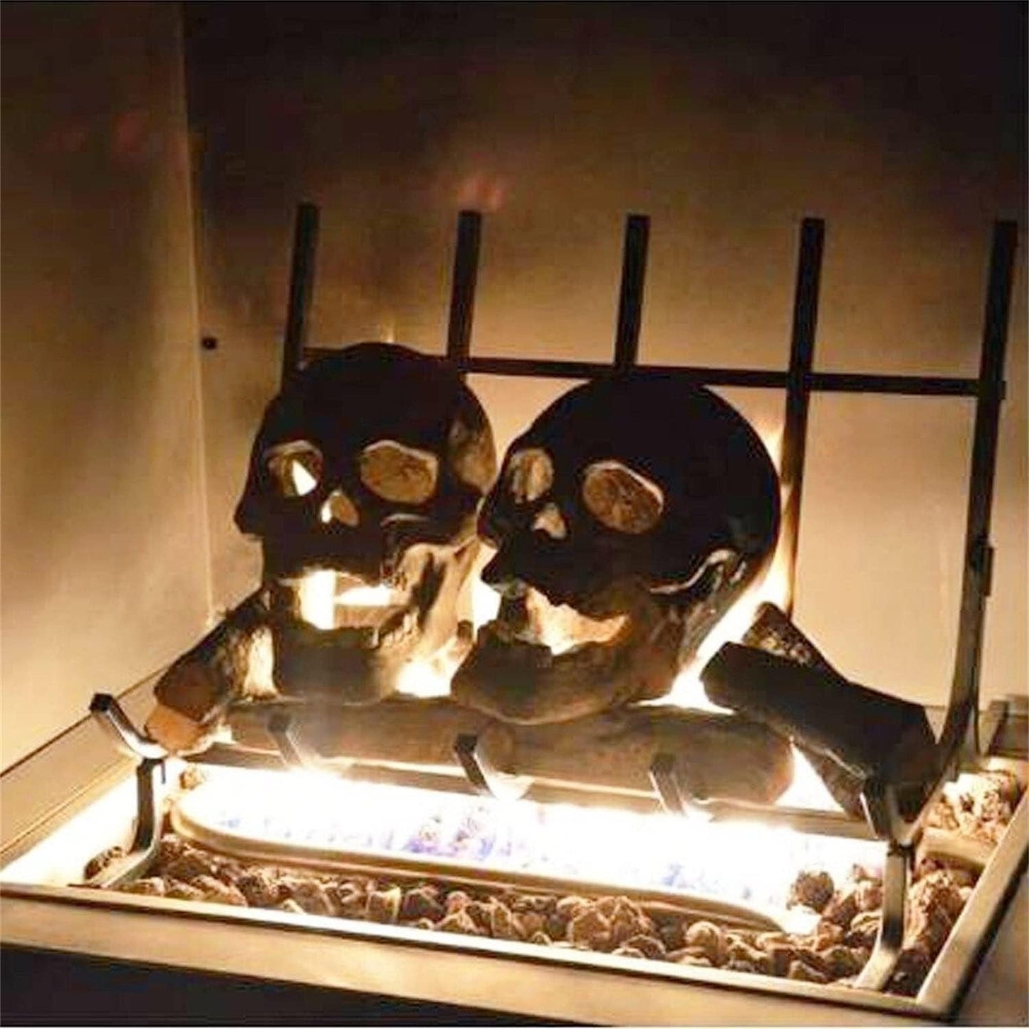 Halloween Fire Pit Skulls - Reusable Ceramic Skull Bonfire