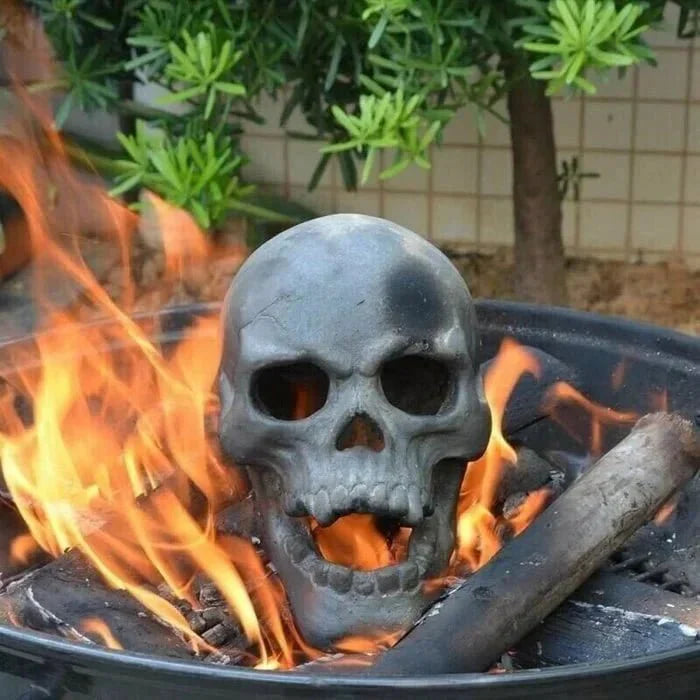 Halloween Fire Pit Skulls - Reusable Ceramic Skull Bonfire