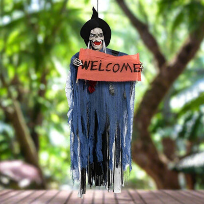 Halloween Hanging Ghost Haunted House Hanging Grim Reaper Cloaks - Dress Up Welcome Banner