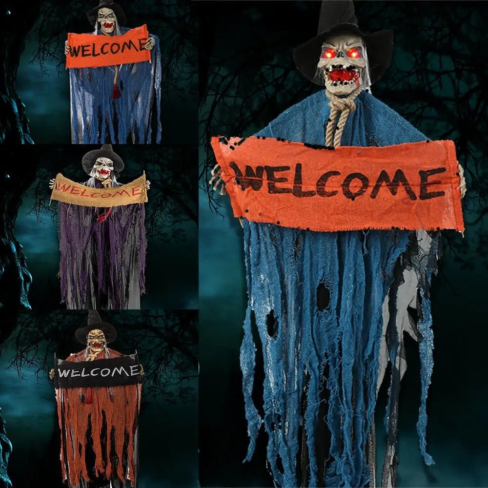 Halloween Hanging Ghost Haunted House Hanging Grim Reaper Cloaks - Dress Up Welcome Banner