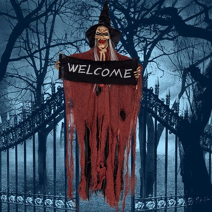 Halloween Hanging Ghost Haunted House Hanging Grim Reaper Cloaks - Dress Up Welcome Banner