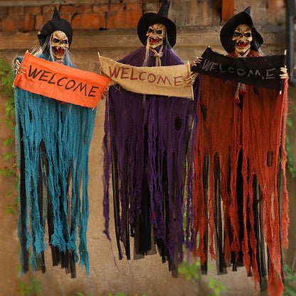 Halloween Hanging Ghost Haunted House Hanging Grim Reaper Cloaks - Dress Up Welcome Banner