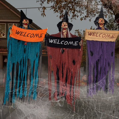 Halloween Hanging Ghost Haunted House Hanging Grim Reaper Cloaks - Dress Up Welcome Banner