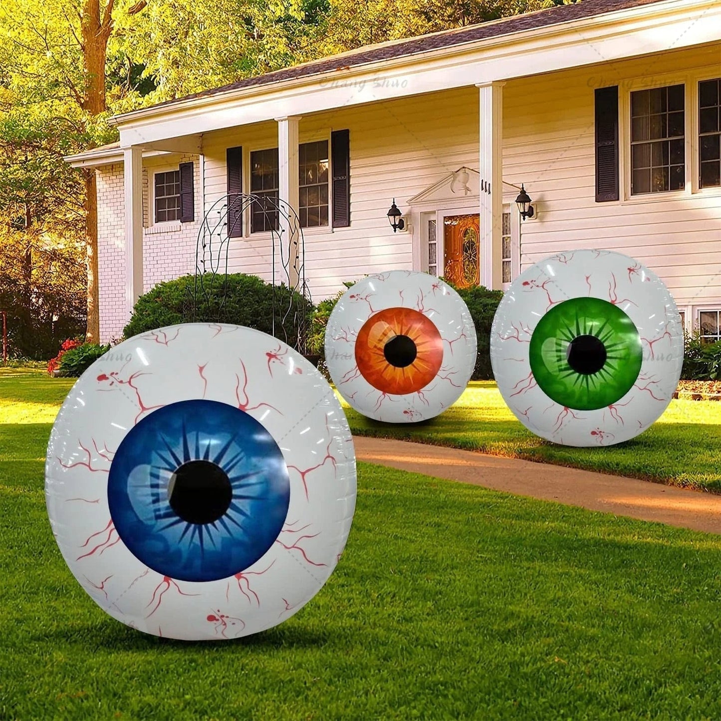 Halloween Inflatable Eyeball Balloon  - 6 Pieces Halloween Inflatable Eyeball for Indoor and Outdoor Halloween Party