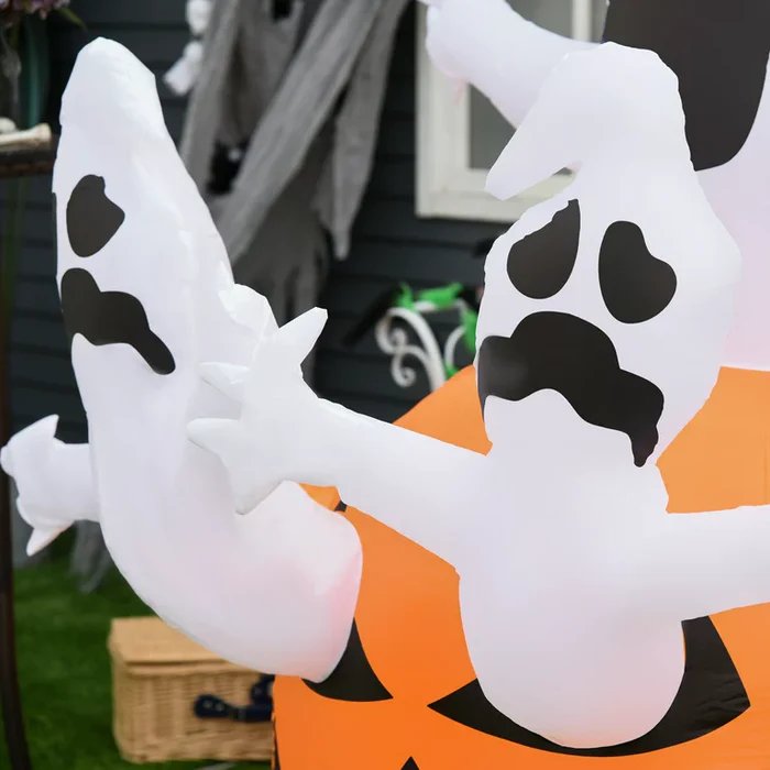 Halloween Inflatable Ghost Holding Pumpkin -  Street Signs Decoration, Tricks or Treats, Halloween Festive Party