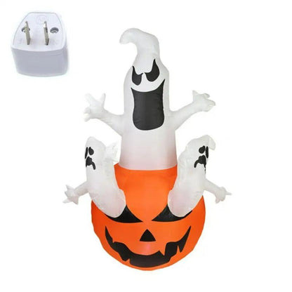 Halloween Inflatable Ghost Holding Pumpkin -  Street Signs Decoration, Tricks or Treats, Halloween Festive Party