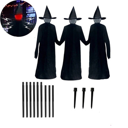 Halloween Inflatables Three Witches -  Light-Up Witches Decoration with Stakes