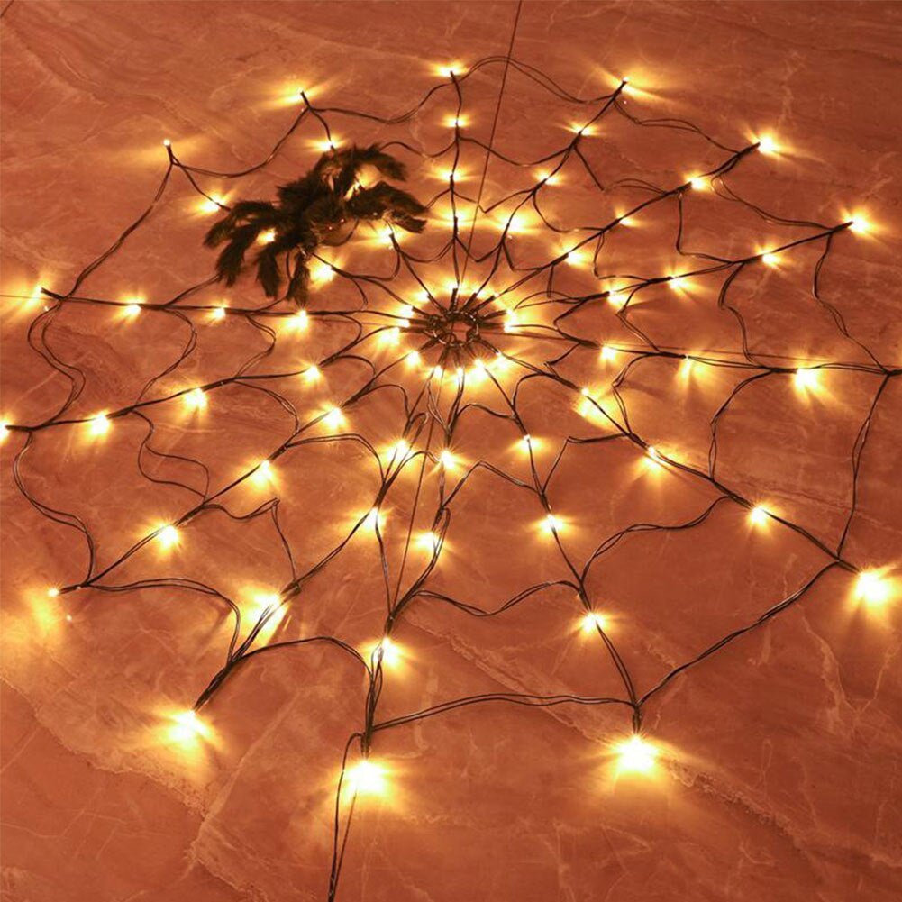 Halloween Lights Spider - Waterproof LED Spiderweb Halloween Party Decoration