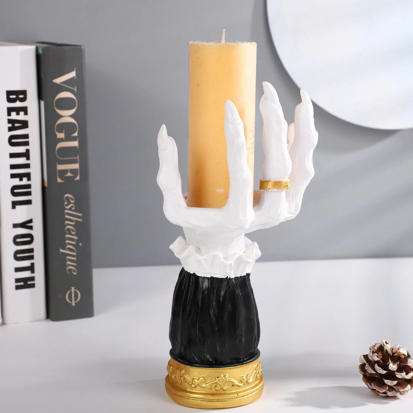 Halloween Palm Tray Candle Holder - Palm Witch Hand Candlestick Halloween Home Party Decorative