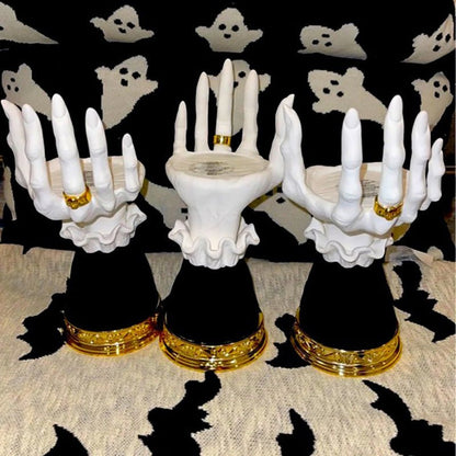 Halloween Palm Tray Candle Holder - Palm Witch Hand Candlestick Halloween Home Party Decorative