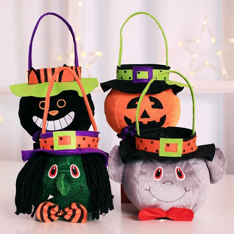 Halloween Pumpkin Candy Bag - Foldable Trick-or-Treat Bag